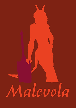 Malevola: Half Demon with Sword Illustration