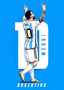 Lionel Messi Argentina Celebration Art