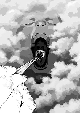 Surreal Cloud Face Feeding