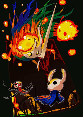 Hollow Knight Digital Art vibrant colors.