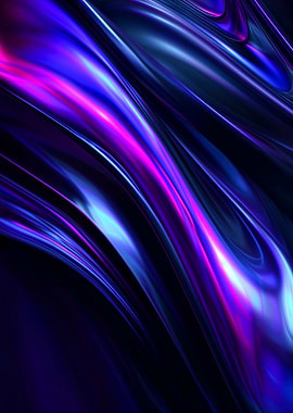 Abstract Fluid Purple and Blue Waves