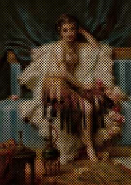 Beauty with Flowers in an Interior