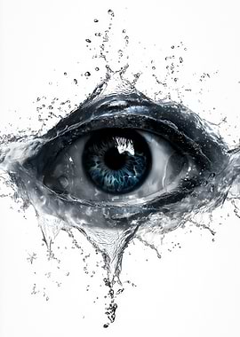 Eye Surrounded by Water Splash