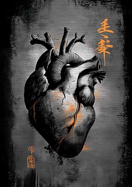 Ukiyo Minimalism Anatomical Heart