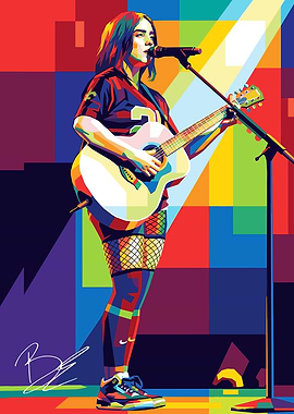 Billie Eilish Pop Art Illustration