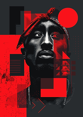Tupac Shakur Geometric Shapes
