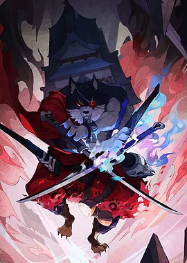 Wolf Warrior with Swords and Cape