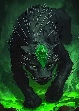 Spiked Panther with Emerald