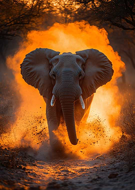 Elephant in Golden Light