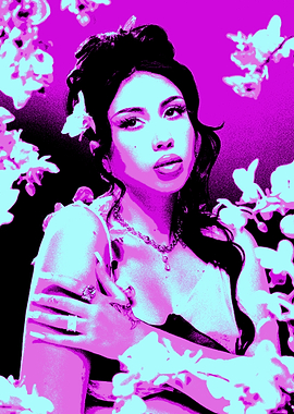 Woman with Flowers, Pop Art Style