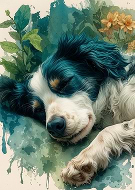 Sleeping Springer Spaniel