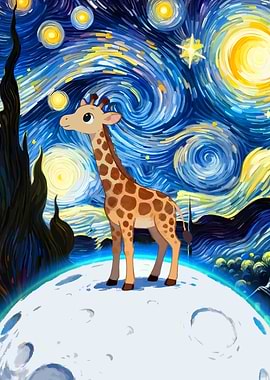 Giraffe on the Moon, Starry Night