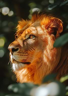 Lion portrait in natural light