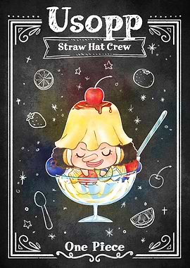 Usopp Fruit Dessert Chalkboard