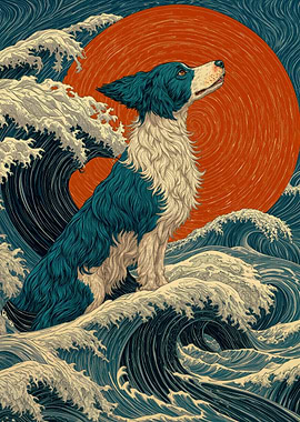 Springer Spaniel on Waves