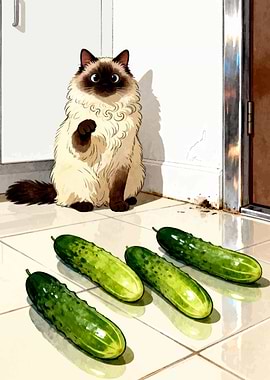 Cat and Cucumbers