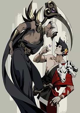Hades game fanart: Thanatos and Zagreus