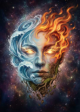 Elemental Face in Cosmic Space