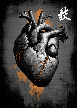Ukiyo Minimalism Anatomical Heart