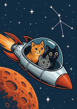 Cats in Space Rocket