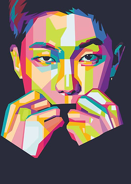 Colorful Portrait in Pop Art Style