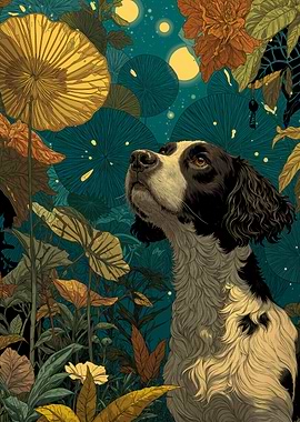 Springer Spaniel in Botanical Garden