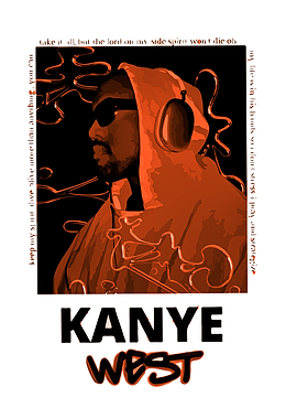 Kanye West Portrait with Lyrics