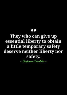 Benjamin Franklin Liberty and Safety Quote