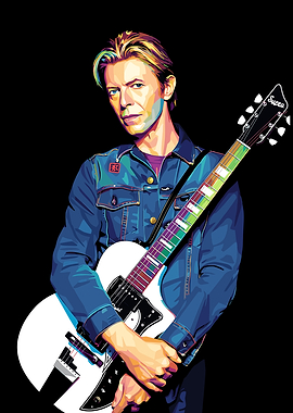 David Bowie with Guitar Pop Art