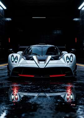 Sleek Silver Supercar