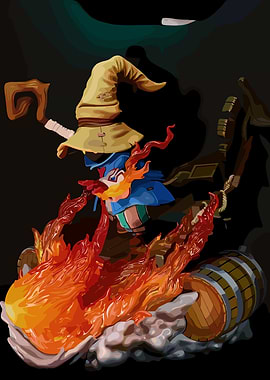 vivi final fantasy with Fire and Barrel