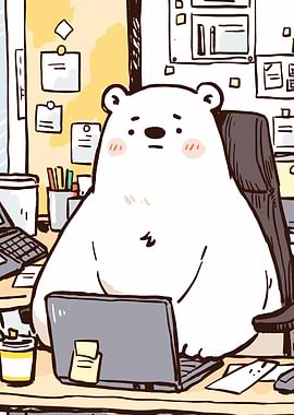 Office Bear Cartoon