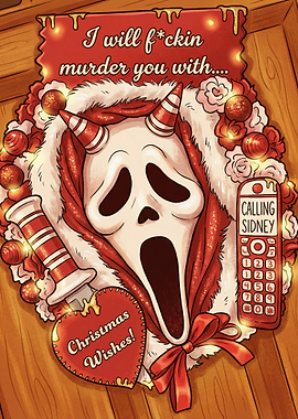 Horror Christmas Wreath with Ghostface
