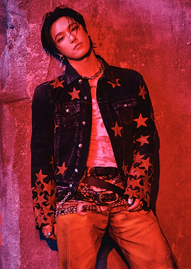 Male Model in Star-Studded Denim Jacket seventeen