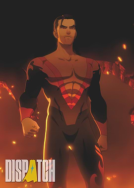 Superhero in Fiery Environment