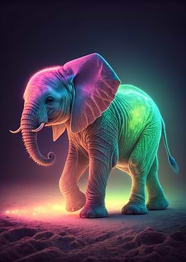 Neon Baby Elephant