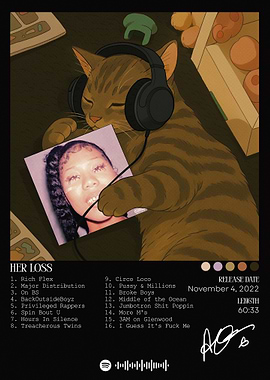 Cat Listening to Her Loss Album