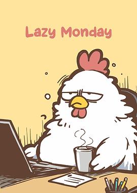 Lazy Monday Chicken Cartoon