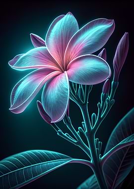 Neon Plumeria Flower
