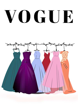 Vogue Dresses on Hangers