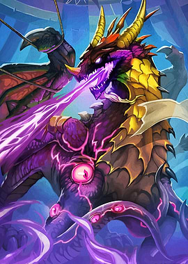 Dragon with Purple Energy Blast