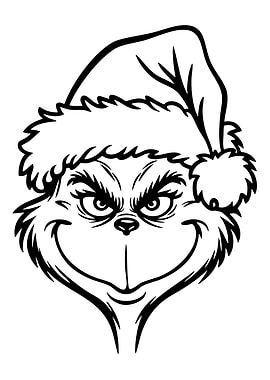 Monster Face with Santa Hat