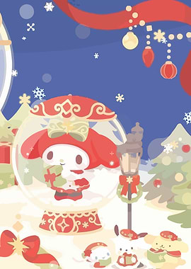 My Melody Christmas Snow Globe