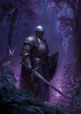 Medieval Knight In Enchanted Forest