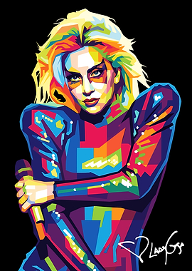 Lady Gaga Colorful Pop Art Portrait