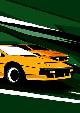 Retro Racing Cars Illustration