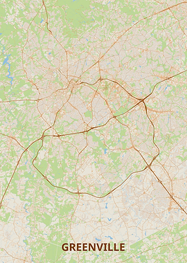 Greenville, South Carolina City Map