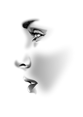 Monochrome Portrait of a Woman's Face