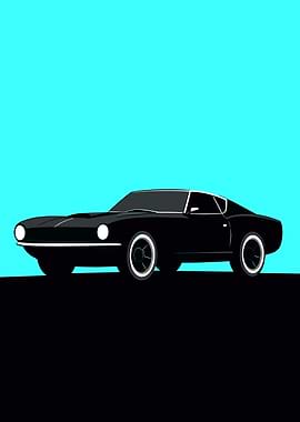 Black Classic Car Illustration