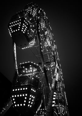 Black and White Ferris Wheel